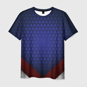 Мужская футболка 3D с принтом Blue abstract в Курске, 100% полиэфир | прямой крой, круглый вырез горловины, длина до линии бедер | luxury | versace | vip | абстракция | версаче | вип | паттерн | роскошь | текстуры
