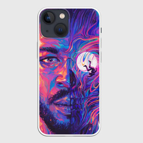 Чехол для iPhone 13 mini с принтом KiD CuDi | КиД КуДи в Курске,  |  | Тематика изображения на принте: bape | bape cudi | bape kid cudi | dape kid | kid cudi | neon | paint | space | байе кид | бейп | бейп кид куди | бейп куди | борода | брызги краски | бэйп | взгляд | голова | кид куди | космос | краска | крупным планом | лицо | луна