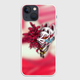 Чехол для iPhone 13 mini с принтом Японская маска лисы в Курске,  |  | аниме | бубенчик | демон | лилия | лиса | маска | японская