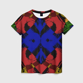 Женская футболка 3D с принтом Абстракция в Курске, 100% полиэфир ( синтетическое хлопкоподобное полотно) | прямой крой, круглый вырез горловины, длина до линии бедер | абстракция | краски | настроение | палитра | радуга | текстура | яркое