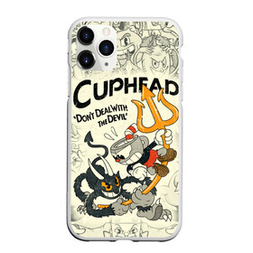 Чехол для iPhone 11 Pro Max матовый с принтом Cuphead and Devil в Курске, Силикон |  | cuphead | devil | dont deal with the devil | все персонажи | дьявол | игры | капхед | чашеголовый | черт