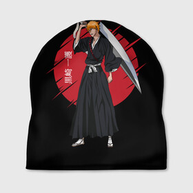 Шапка 3D с принтом BLEACH - Ichigo Kurosaki в Курске, 100% полиэстер | универсальный размер, печать по всей поверхности изделия | anime | bleach | hollow | ichigo | kurosaki | manga | mask | matsumoto | rangiku | samurai | shihoin | yoruichi | аниме | блич | ичиго | йоруичи | куросаки | манга | маска | мацумото | онимэ | рангику | самурай | шихоин