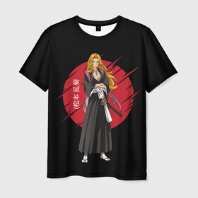 Мужская футболка 3D с принтом BLEACH - Rangiku Matsumoto в Курске, 100% полиэфир | прямой крой, круглый вырез горловины, длина до линии бедер | anime | bleach | hollow | ichigo | kurosaki | manga | mask | matsumoto | rangiku | samurai | shihoin | yoruichi | аниме | блич | ичиго | йоруичи | куросаки | манга | маска | мацумото | онимэ | рангику | самурай | шихоин