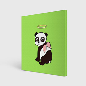 Холст квадратный с принтом Святая панда в Курске, 100% ПВХ |  | Тематика изображения на принте: ангел | животное | звери | мило | панда | пандочка