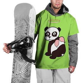 Накидка на куртку 3D с принтом Святая панда в Курске, 100% полиэстер |  | Тематика изображения на принте: ангел | животное | звери | мило | панда | пандочка