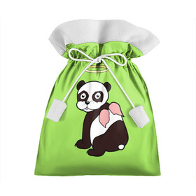 Подарочный 3D мешок с принтом Святая панда в Курске, 100% полиэстер | Размер: 29*39 см | ангел | животное | звери | мило | панда | пандочка