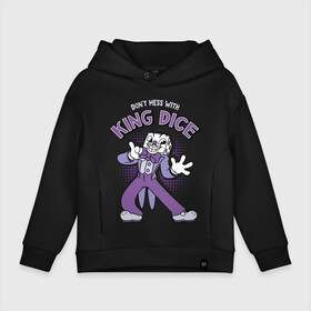 Детское худи Oversize хлопок с принтом King Dice, Cuphead в Курске, френч-терри — 70% хлопок, 30% полиэстер. Мягкий теплый начес внутри —100% хлопок | боковые карманы, эластичные манжеты и нижняя кромка, капюшон на магнитной кнопке | cuphead | dont mess | king dice | босс | игральная кость | игры | капхед | кинг дайс