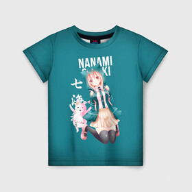 Детская футболка 3D с принтом Чиаки Нанами (Danganronpa 2) в Курске, 100% гипоаллергенный полиэфир | прямой крой, круглый вырез горловины, длина до линии бедер, чуть спущенное плечо, ткань немного тянется | anime | chiaki nanami | danganronpa | danganronpa 2 | аниме | манга | чиаки нанами