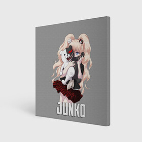 Холст квадратный с принтом MONOKUMA JUNKO в Курске, 100% ПВХ |  | anime | danganronpa | enoshima | junko | monokuma | аниме | джунко | игра | манга | медведь | монокума | робот медведь | эношима