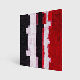 Холст квадратный с принтом BLACK&RED в Курске, 100% ПВХ |  | abstract | абстракция | молодежное | полосатое | черно красное
