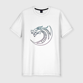 Мужская футболка хлопок Slim с принтом Скандинавский символ дракона в Курске, 92% хлопок, 8% лайкра | приталенный силуэт, круглый вырез ворота, длина до линии бедра, короткий рукав | amulet | draco | dragon | nord | symbol | talisman | viking | амулет | великий змей | викинги | драго | нидхёгг | норд | оберег | скандинавия | талисман | фафнир | хвергельмир | хранитель мудрости