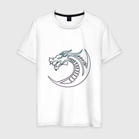 Мужская футболка хлопок с принтом Скандинавский символ дракона в Курске, 100% хлопок | прямой крой, круглый вырез горловины, длина до линии бедер, слегка спущенное плечо. | amulet | draco | dragon | nord | symbol | talisman | viking | амулет | великий змей | викинги | драго | нидхёгг | норд | оберег | скандинавия | талисман | фафнир | хвергельмир | хранитель мудрости