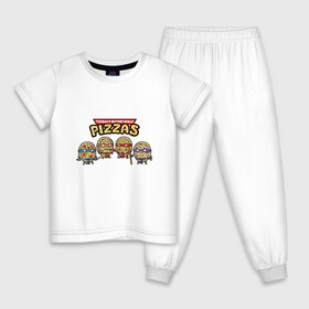 Детская пижама хлопок с принтом Ninja Pizzas в Курске, 100% хлопок |  брюки и футболка прямого кроя, без карманов, на брюках мягкая резинка на поясе и по низу штанин
 | donatello | leonardo | michelangelo | ninja | pizza | raphael | turtles | донателло | животные | карате | комикс | комиксы | леонардо | микеланджело | мультфильм | мутант | мутанты | ниндзя | пицца | рафаэль | сплинтер | супергерой