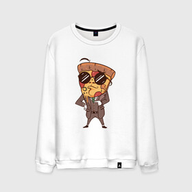 Мужской свитшот хлопок с принтом Пепперони пицца в костюме в Курске, 100% хлопок |  | art | boss | cheese pizza | cool | funny | mushroom | pepperoni | pizza | pizza lover | retro | агент | арт | в очках | грибы | иллюстрация | люблю пиццу | пицца без ананасов | пицца с ананасами | прикол | ретро | рисунок пиццы | спецагент