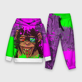 Детский костюм 3D (с толстовкой) с принтом 3D Neon Monkey в Курске,  |  | 3d очки | bapy | brand | chimp | cool paint | fashion | hype beast | japan | neon | paint | trend | анаглиф | байп | байпи | брызги красок | бэйп | бэйпи | камуфляж | купающаяся обезьяна | мода | неон | тренд | хайп бист | хайповый бренд | ш