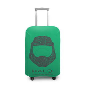 Чехол для чемодана 3D с принтом Хэйло грин в Курске, 86% полиэфир, 14% спандекс | двустороннее нанесение принта, прорези для ручек и колес | game | games | halo | heilo | master chif | spartan | игра | игры | ковенант | ковенанты | мастер чиф | спартанец | хало | хейло | хэйло