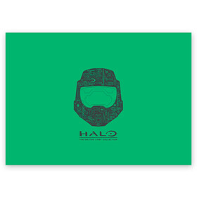 Поздравительная открытка с принтом Хэйло грин в Курске, 100% бумага | плотность бумаги 280 г/м2, матовая, на обратной стороне линовка и место для марки
 | game | games | halo | heilo | master chif | spartan | игра | игры | ковенант | ковенанты | мастер чиф | спартанец | хало | хейло | хэйло
