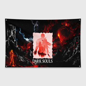 Флаг-баннер с принтом DARKSOULS GAME в Курске, 100% полиэстер | размер 67 х 109 см, плотность ткани — 95 г/м2; по краям флага есть четыре люверса для крепления | dark souls | darksouls | tegunvte | темные души