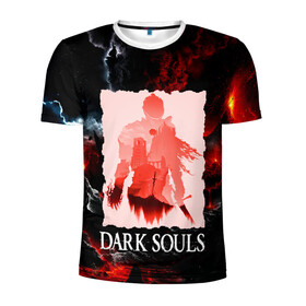 Мужская футболка 3D спортивная с принтом DARKSOULS GAME в Курске, 100% полиэстер с улучшенными характеристиками | приталенный силуэт, круглая горловина, широкие плечи, сужается к линии бедра | dark souls | darksouls | tegunvte | темные души