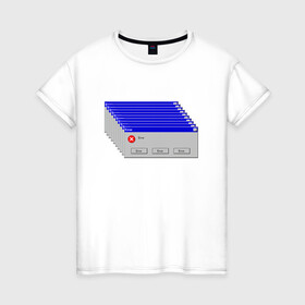 Женская футболка хлопок с принтом Ошибка Windows 95 в Курске, 100% хлопок | прямой крой, круглый вырез горловины, длина до линии бедер, слегка спущенное плечо | 404 | 95 | error | windows | windows 95 | ошибка