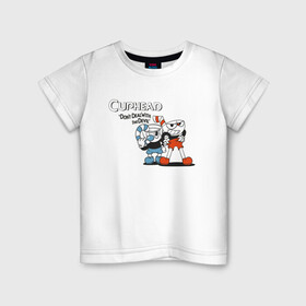 Детская футболка хлопок с принтом Cuphead в Курске, 100% хлопок | круглый вырез горловины, полуприлегающий силуэт, длина до линии бедер | cuphead | game | illustration | mugman