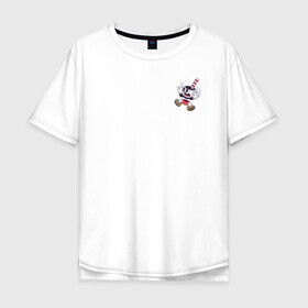 Мужская футболка хлопок Oversize с принтом Сuphead в Курске, 100% хлопок | свободный крой, круглый ворот, “спинка” длиннее передней части | cuphead | game | illustration | mugman