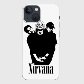 Чехол для iPhone 13 mini с принтом Nirvana Группа в Курске,  |  | Тематика изображения на принте: album | curt | kobain | music | nevermind | nirvana | rock | smells like | teen spirit | альбом | гитара | курт кобейн | музыка | невермайнд | нирвана | рок