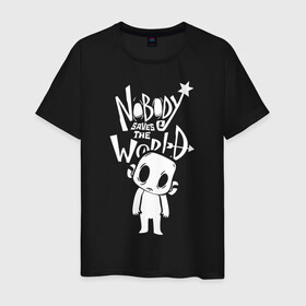 Мужская футболка хлопок с принтом Nobody Saves the World, Nobody в Курске, 100% хлопок | прямой крой, круглый вырез горловины, длина до линии бедер, слегка спущенное плечо. | nobody | nobody saves the world | nstw | игры | никто | никто спасает мир | фэнтези