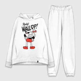 Женский костюм хлопок Oversize с принтом Cuphead: Ready Wallop в Курске,  |  | cuphead | cuphead and mugman | mugman | ready | wallop | игры | капхед | чашеголовый