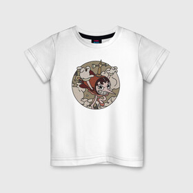 Детская футболка хлопок с принтом Cuphead ( Hilda Berg) в Курске, 100% хлопок | круглый вырез горловины, полуприлегающий силуэт, длина до линии бедер | airplane | blimp | boss | cuphead | game | hilda