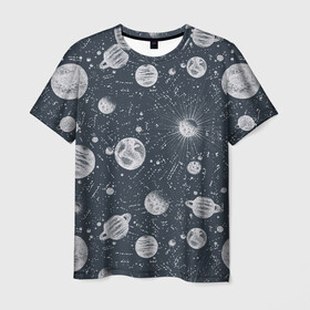 Мужская футболка 3D с принтом Звезды, планеты и созвездия в Курске, 100% полиэфир | прямой крой, круглый вырез горловины, длина до линии бедер | space | арт | звезды | кометы | космос | метеориты | планеты | созвездия