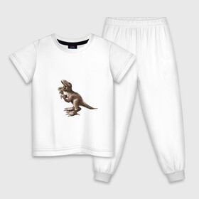 Детская пижама хлопок с принтом Тираннозавр в Курске, 100% хлопок |  брюки и футболка прямого кроя, без карманов, на брюках мягкая резинка на поясе и по низу штанин
 | арт | динозавры | принт | рекс | юрский период