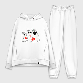 Женский костюм хлопок Oversize с принтом Ghost Nurses в Курске,  |  | 12 мая | cartoon | doctor | ghost | merch | nurse | saving lives | spooky | арт | день медицинской сестры | доктор | интерн | интернатура | медсестра мерч | медсёстры | операционная сестра | приведение | призраки | рисунок