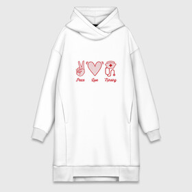 Платье-худи хлопок с принтом Peace Love Nursing в Курске,  |  | 12 мая | art | doctor | merch | nurse | saving lives | день медицинской сестры | доктор | знак мира | интерн | интернатура | любовь | медицинский уход | медсестра мерч | мир | операционная сестра | прикол | сердце