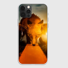 Чехол для iPhone 12 Pro с принтом Лиса с рогами оленя в Курске, силикон | область печати: задняя сторона чехла, без боковых панелей | Тематика изображения на принте: fox | foxy | животное | звери | лиса | лисенок | лисичка | милая | рыжая | фокс