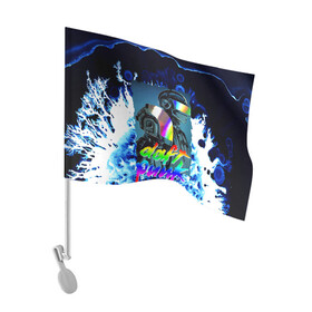 Флаг для автомобиля с принтом DAFT PUNK : MUSIC ALIVE в Курске, 100% полиэстер | Размер: 30*21 см | by craig drake | daft punk | madeinkipish | thomas bangalter | дафт панк | маски | тома и ги мануэль