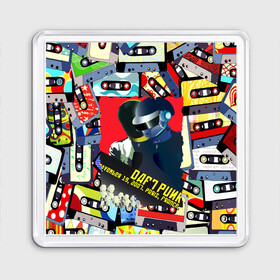 Магнит 55*55 с принтом Daft Punk Records в Курске, Пластик | Размер: 65*65 мм; Размер печати: 55*55 мм | by craig drake | daft punk | madeinkipish | thomas bangalter | дафт панк | маски | тома и ги мануэль
