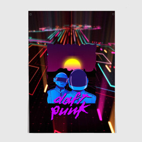 Постер с принтом Daft Punk Electrix в Курске, 100% бумага
 | бумага, плотность 150 мг. Матовая, но за счет высокого коэффициента гладкости имеет небольшой блеск и дает на свету блики, но в отличии от глянцевой бумаги не покрыта лаком | by craig drake | daft punk | madeinkipish | thomas bangalter | дафт панк | маски | тома и ги мануэль