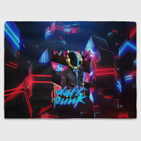 Плед 3D с принтом daft punk neon rock в Курске, 100% полиэстер | закругленные углы, все края обработаны. Ткань не мнется и не растягивается | Тематика изображения на принте: by craig drake | daft punk | madeinkipish | thomas bangalter | дафт панк | маски | тома и ги мануэль