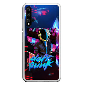 Чехол для Honor 20 с принтом daft punk neon rock в Курске, Силикон | Область печати: задняя сторона чехла, без боковых панелей | by craig drake | daft punk | madeinkipish | thomas bangalter | дафт панк | маски | тома и ги мануэль