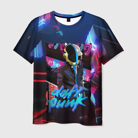 Мужская футболка 3D с принтом daft punk neon rock в Курске, 100% полиэфир | прямой крой, круглый вырез горловины, длина до линии бедер | Тематика изображения на принте: by craig drake | daft punk | madeinkipish | thomas bangalter | дафт панк | маски | тома и ги мануэль