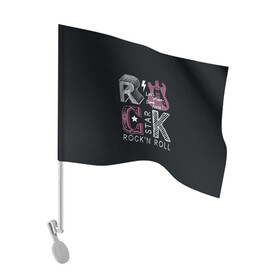 Флаг для автомобиля с принтом Rock star в Курске, 100% полиэстер | Размер: 30*21 см | rock | rock star | rockn roll | star | гитара | рок | рокер | рокнролл | шум
