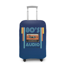 Чехол для чемодана 3D с принтом 80s audio tape в Курске, 86% полиэфир, 14% спандекс | двустороннее нанесение принта, прорези для ручек и колес | 80 | 80 е | 80s | диджей | кассета | классика | меломан | музыка | регги | ретро | электронная музыка