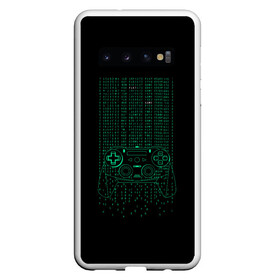 Чехол для Samsung Galaxy S10 с принтом Геймпад геймера матрица в Курске, Силикон | Область печати: задняя сторона чехла, без боковых панелей | Тематика изображения на принте: game | gamer | джойстик | игрок | матрица | управление