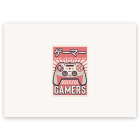 Поздравительная открытка с принтом Геймпад геймера Japan gamer в Курске, 100% бумага | плотность бумаги 280 г/м2, матовая, на обратной стороне линовка и место для марки
 | Тематика изображения на принте: game | gamer | japan | джойстик | игрок | управление