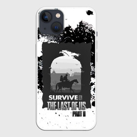 Чехол для iPhone 13 с принтом The Last of US SURVIVE в Курске,  |  | ellie | game | joel | naughty dog | part 2 | the last of us | zombie | джоэл | зомби | одни из нас | элли