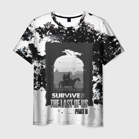 Мужская футболка 3D с принтом The Last of US SURVIVE в Курске, 100% полиэфир | прямой крой, круглый вырез горловины, длина до линии бедер | ellie | game | joel | naughty dog | part 2 | the last of us | zombie | джоэл | зомби | одни из нас | элли