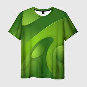 Мужская футболка 3D с принтом 3d Green abstract в Курске, 100% полиэфир | прямой крой, круглый вырез горловины, длина до линии бедер | luxury | versace | vip | абстракция | версаче | вип | паттерн | роскошь | текстуры