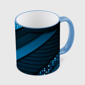 Кружка с принтом 3D luxury blue abstract в Курске, керамика | ёмкость 330 мл | luxury | versace | vip | абстракция | версаче | вип | паттерн | роскошь | текстуры