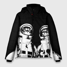 Мужская зимняя куртка 3D с принтом Коты Космонавты в Курске, верх — 100% полиэстер; подкладка — 100% полиэстер; утеплитель — 100% полиэстер | длина ниже бедра, свободный силуэт Оверсайз. Есть воротник-стойка, отстегивающийся капюшон и ветрозащитная планка. 

Боковые карманы с листочкой на кнопках и внутренний карман на молнии. | Тематика изображения на принте: 12 | 1961 | astronaut | cat | gagarin | mars | nasa | space | spacex | sssr | yuri | апрель | астронавт | гагарин | день | земля | космонавт | космонавтика | космос | кот | коты | кошка | лазер | луна | марс | наса | планета | поехали | полё